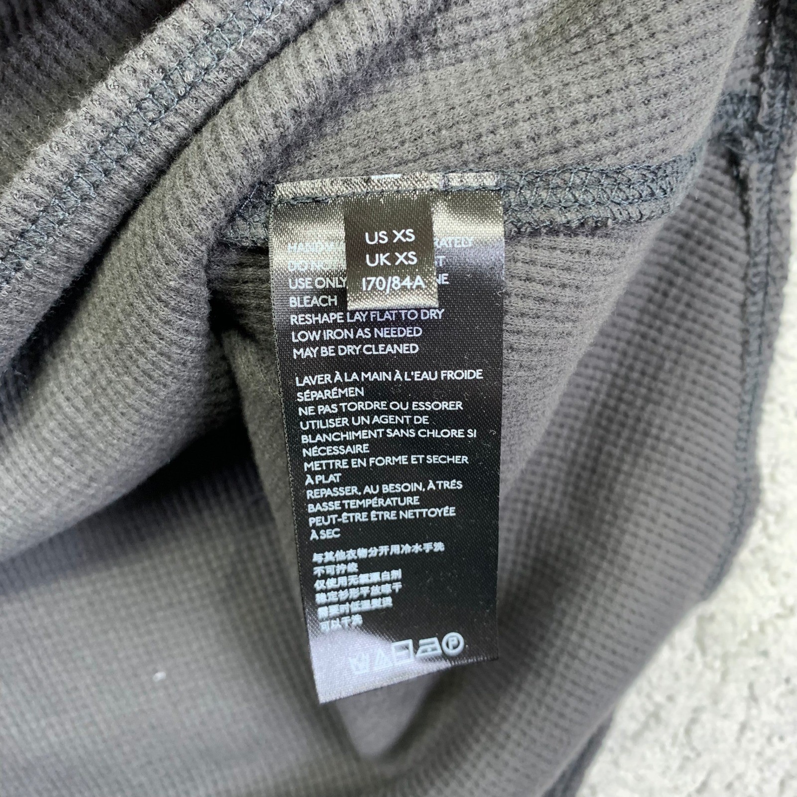 WeTheFree Free People Revolve Thermal Shirt Womens XS Grey Slit Back Long Sleeve