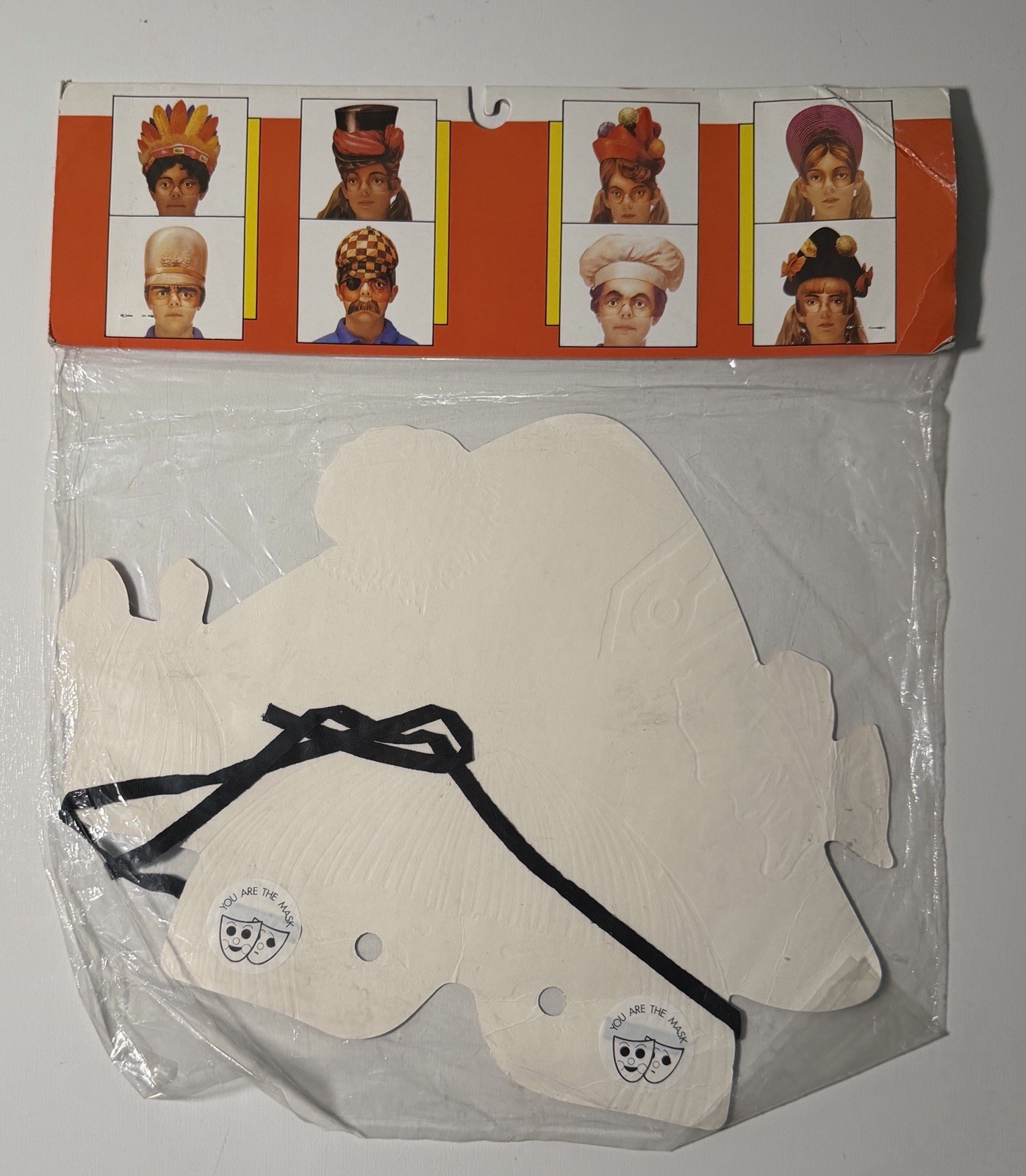 Vintage Paper Halloween Masks -TONY (USA) “You Are The Mask” -Still Sealed NOS!