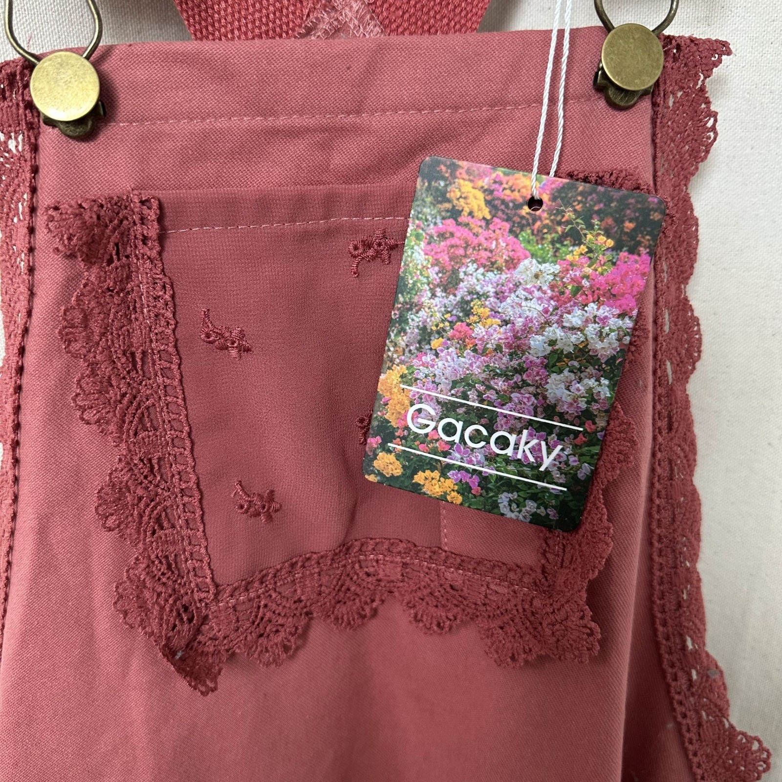 NWT Gacaky Boho Western Prairie Dusty Rose Bib Overall Tiered Maxi Dress Sz. 2XL
