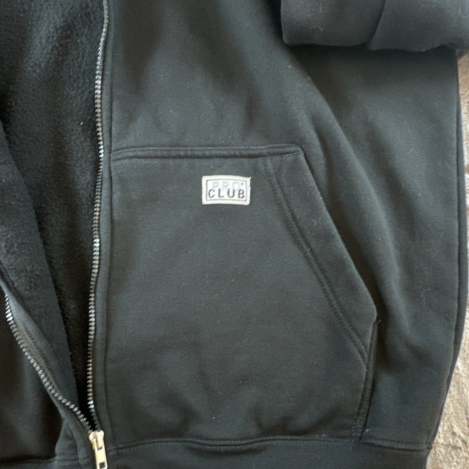Pro Club Men’s Heavyweight Full Zip Hooded Hoodie w/ Pockets Black XL