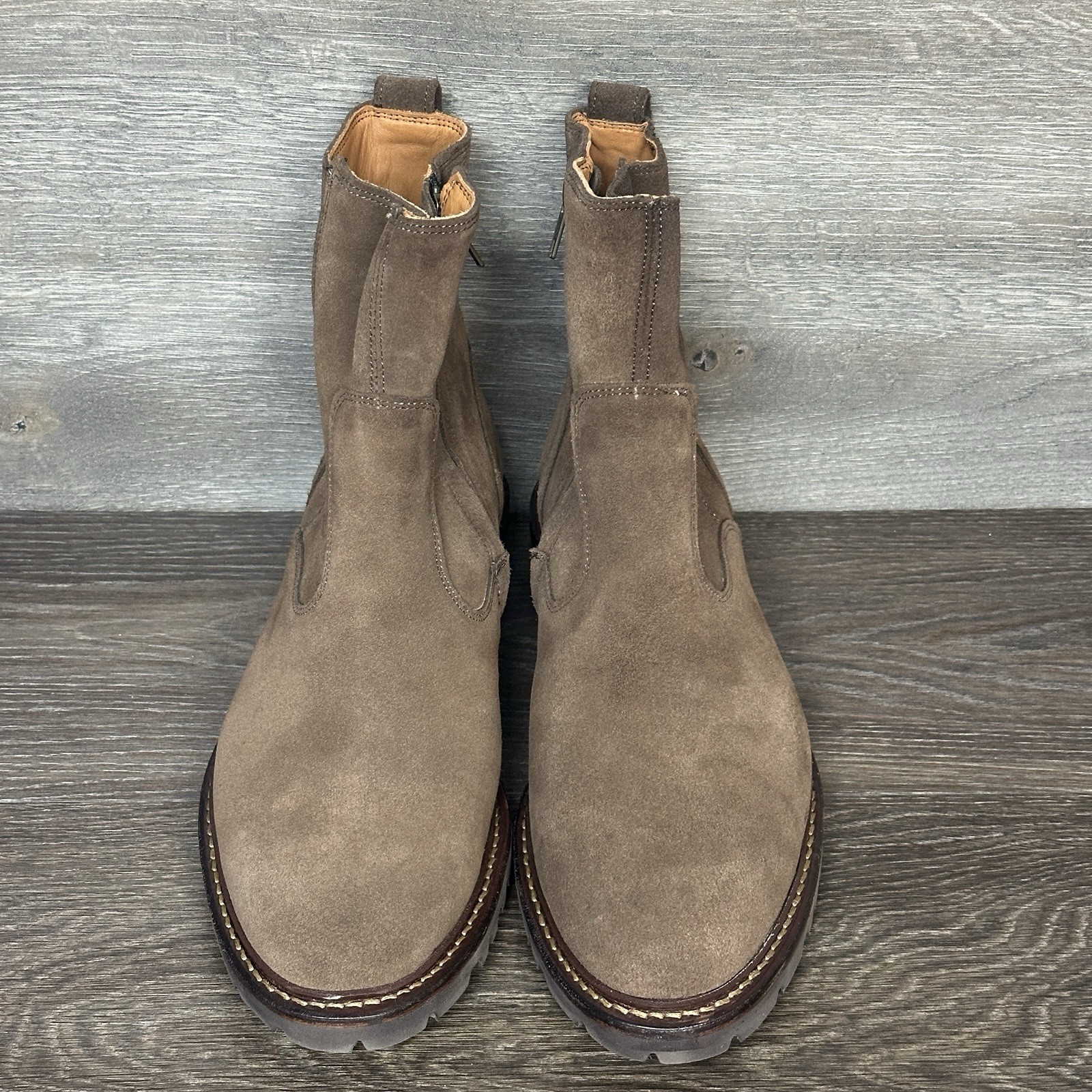 Allen Edmonds Men’s Discovery Moto Boots Sz 10 Suede Side Zip Brown 4929
