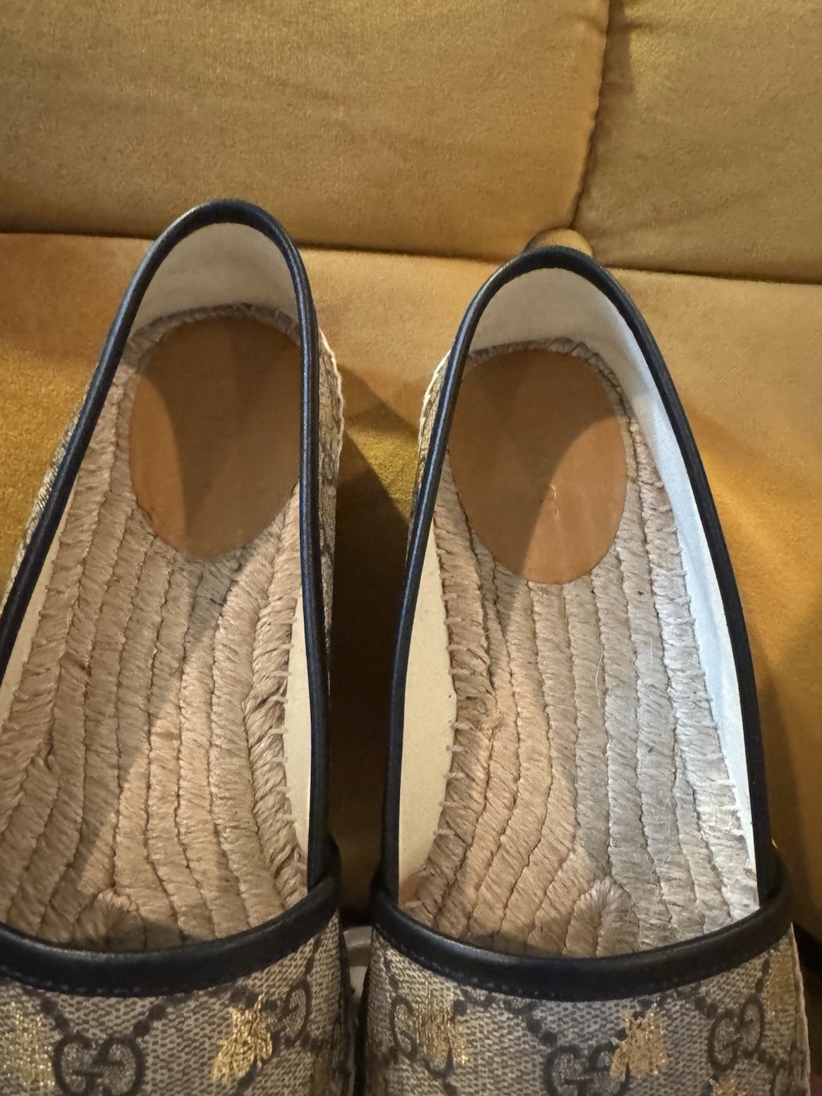 Gucci GG Suree Bees Espadrilles Beige Ebony