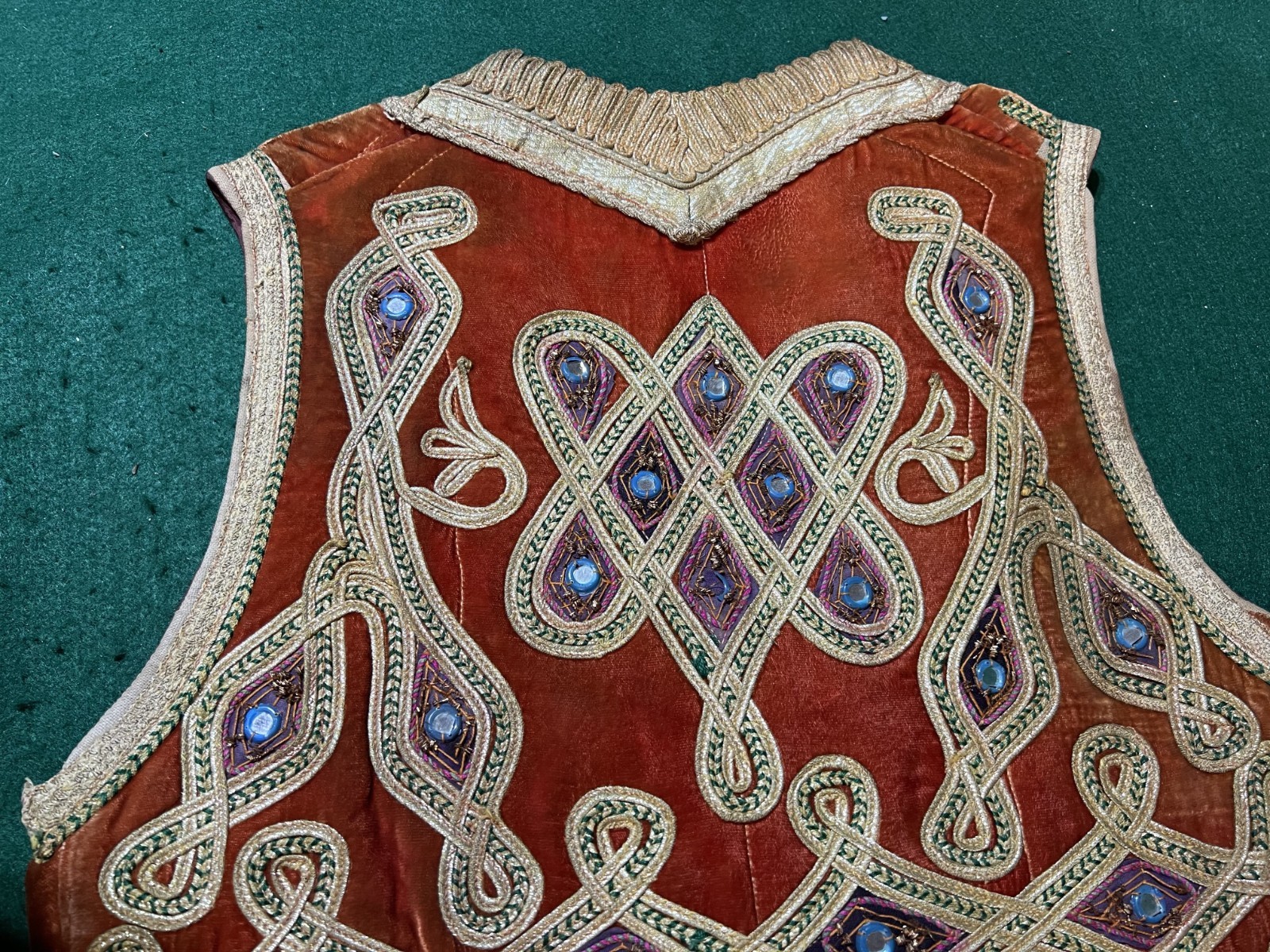 Vintage Afghan Mens wedding vest waskat or sadri with mirrors