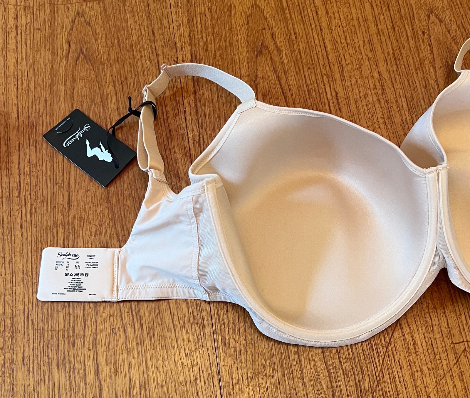 NWT! Sculptresse Elegance 10401 Smooth Molded Spacer T-Shirt Bra In Honey, 36HH