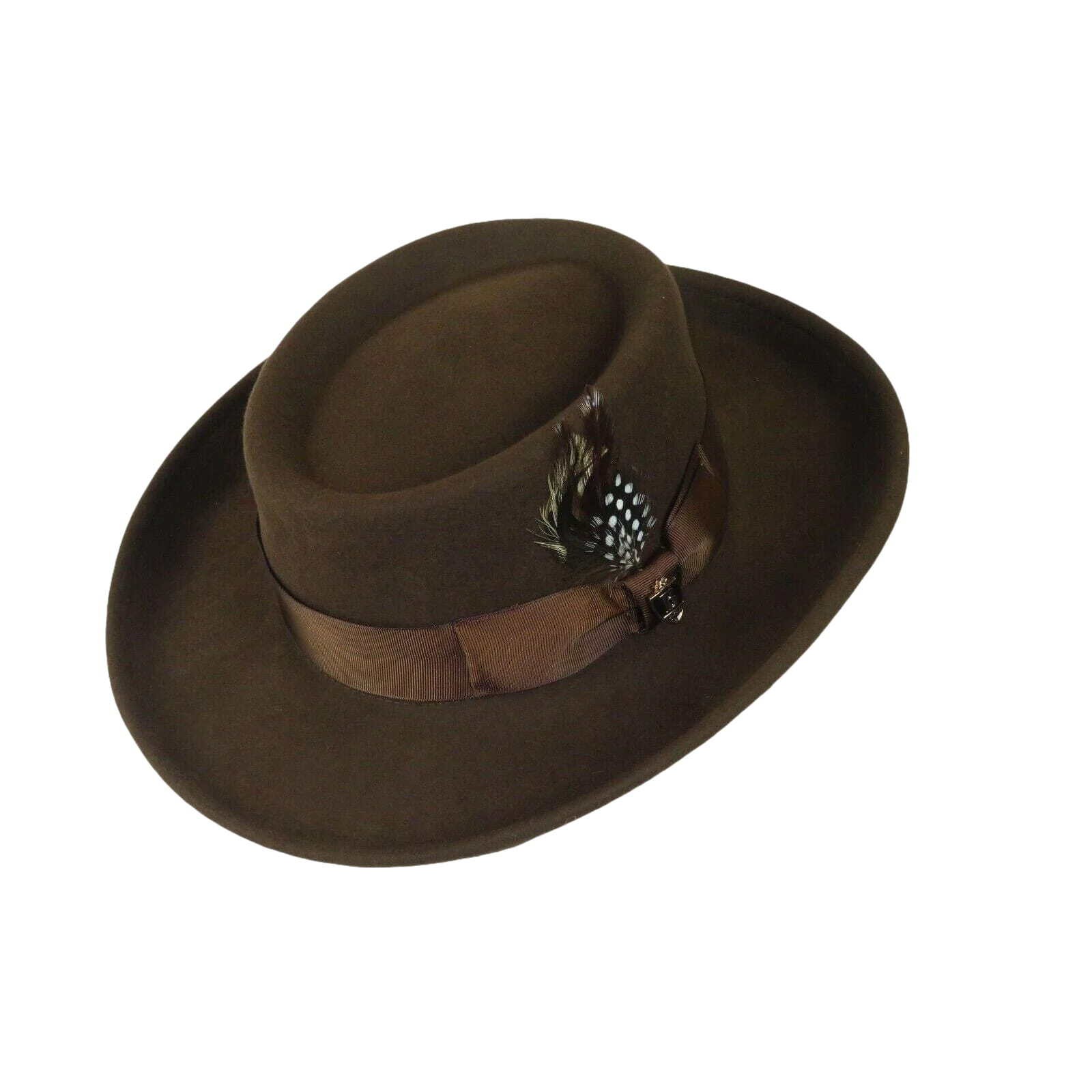 Men Bruno Capelo Hat Australian Wool Crushable Wide Brim GAMBLER GAM101 Brown