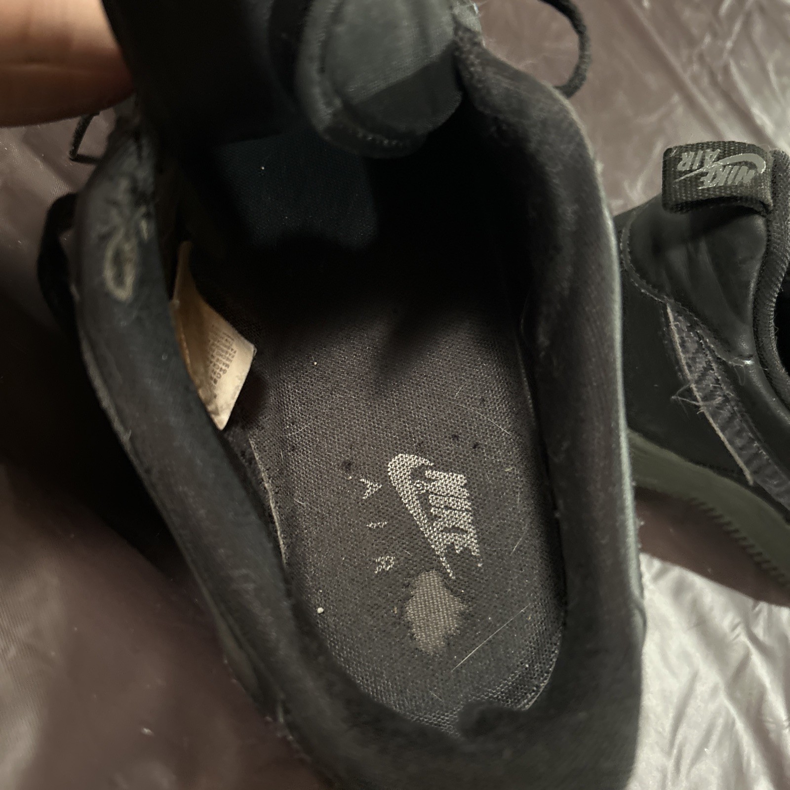 Size 11 Nike Air Force 1 Carbon Fiber” Black/Grey/Blue USED