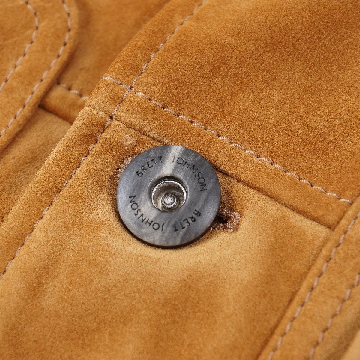 Brett Johnson Camel Tan Calf Suede Leather ‘Sedona’ Jacket XXL (Eu 56) NWT