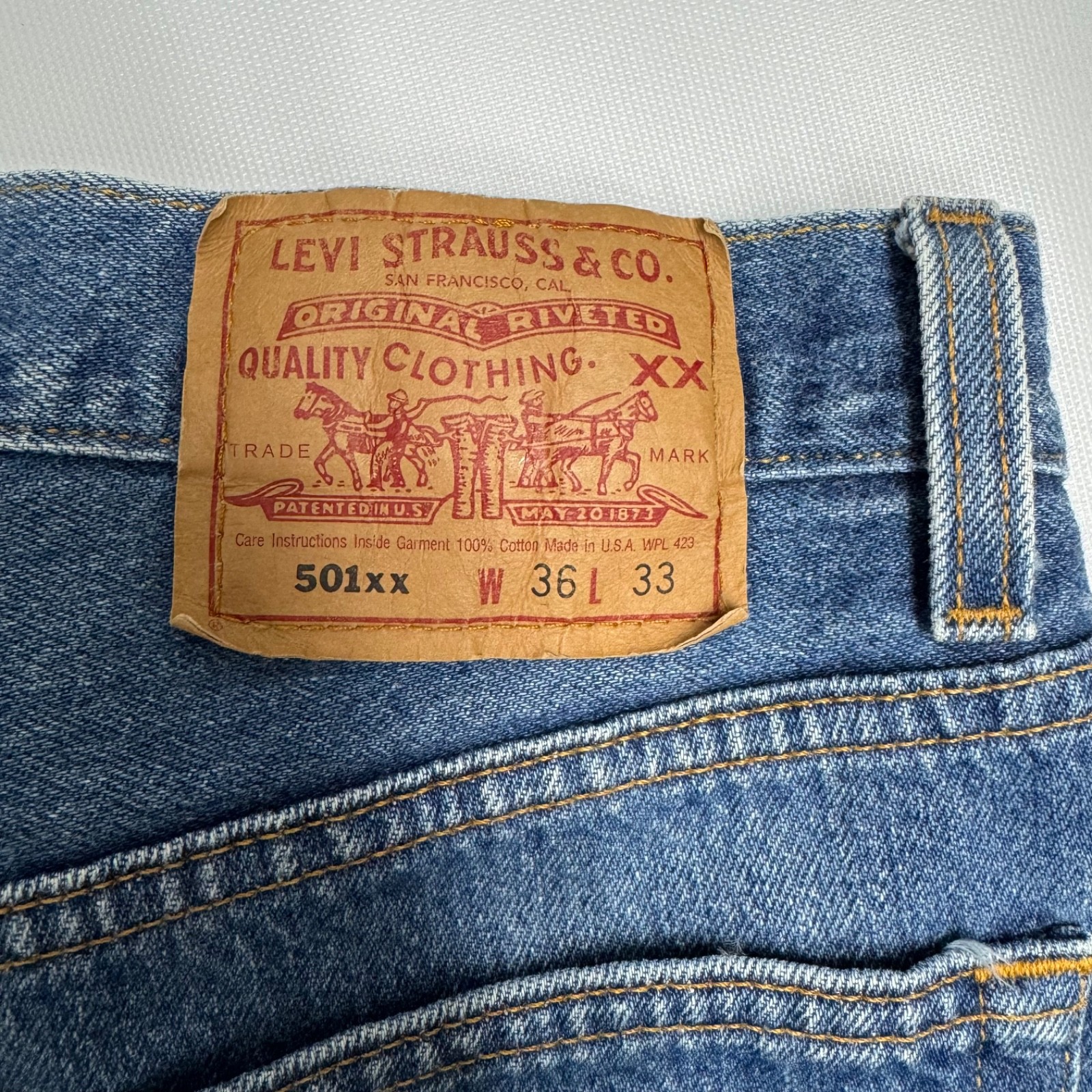 VTG Levi’s 501 xx Men’s Jeans Button Fly Y2K 90’s Made in USA 36×33 (33.5×29.75)