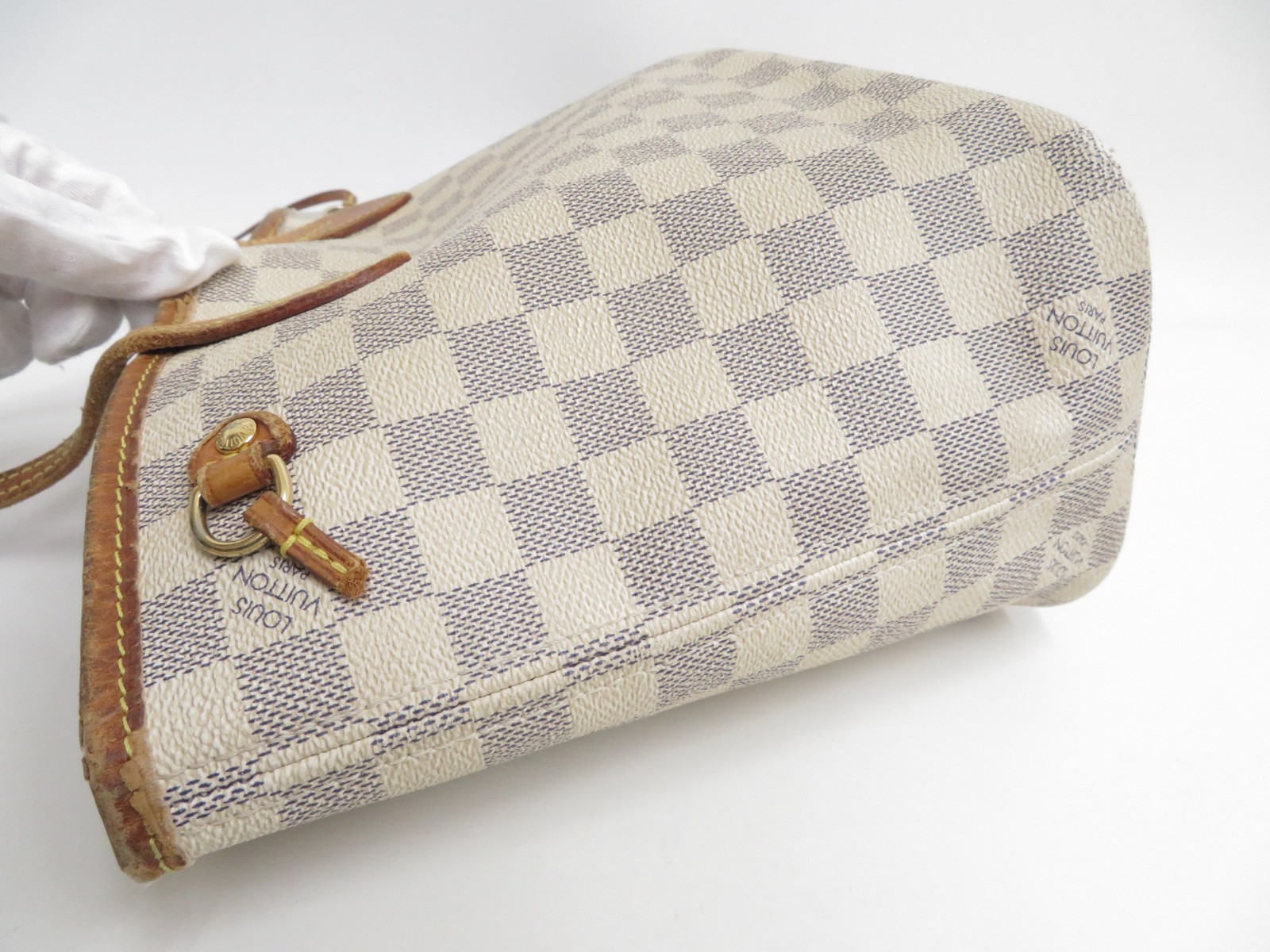 Authentic Louis Vuitton Damier Azur Neverfull PM Tote Bag Handbag F#48189