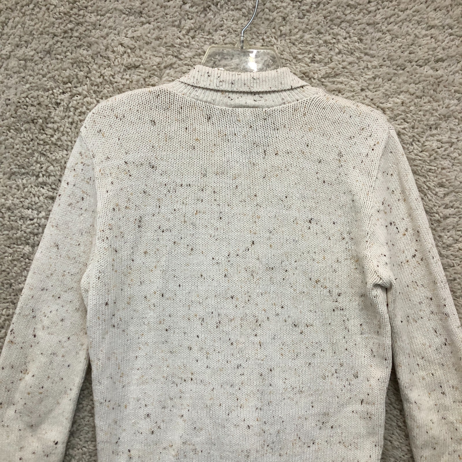 VINTAGE Kathy Ireland Jacket Size Medium Ivory Womens Full Zip Sweater Cardigan