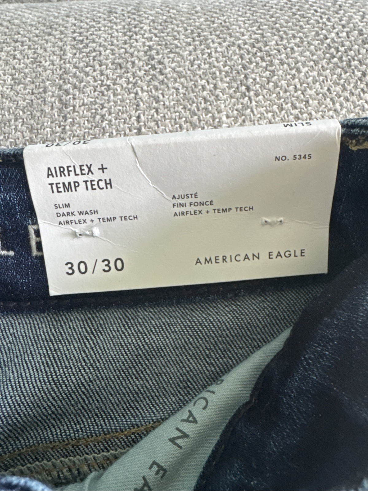 NWT-30/30 American Eagle Slim Dark Wash AirFlex+Temp Tech Men’s Jeans