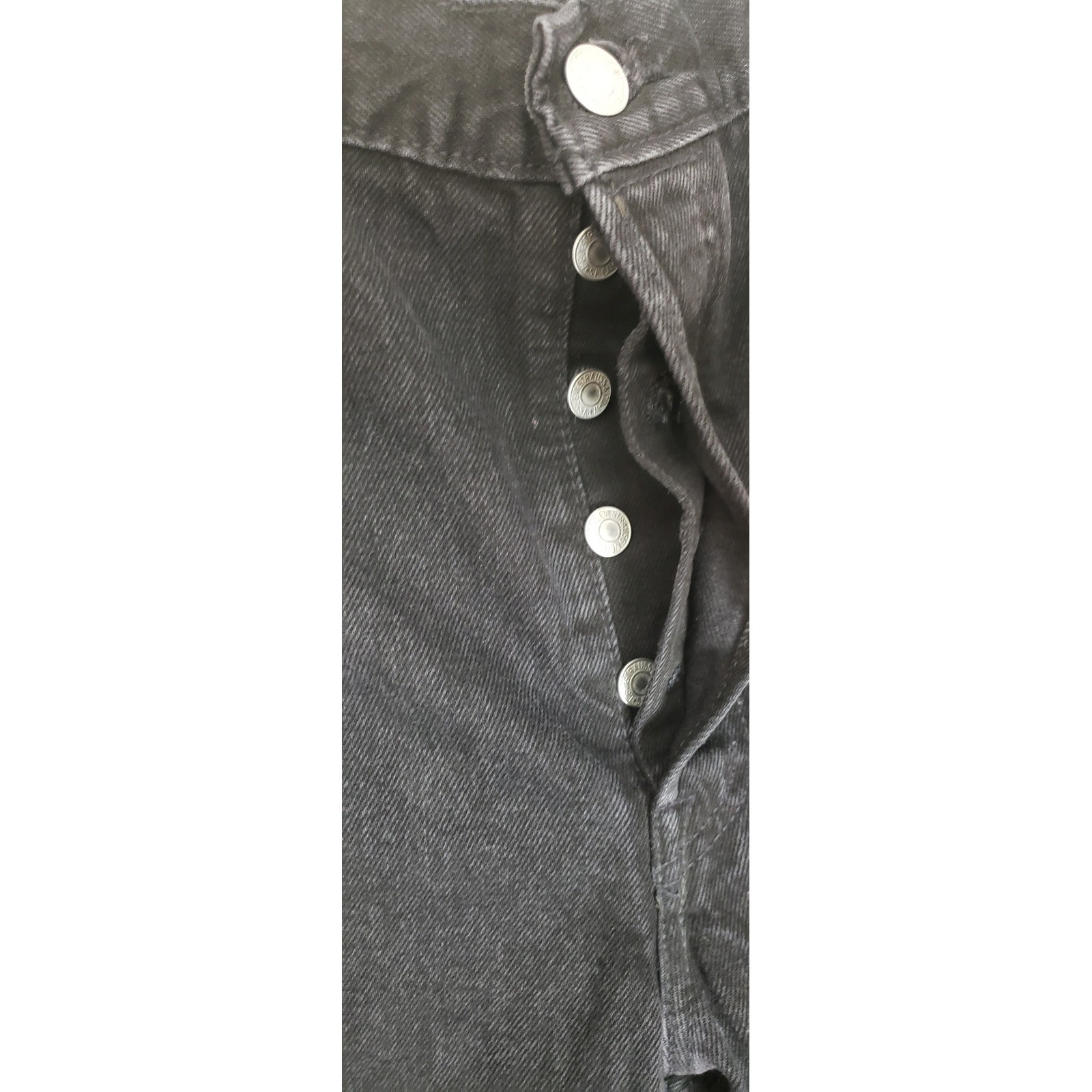 Levis Denim Tears 501 DT Mens Black Straight Leg Jeans W36 L34 Button Fly