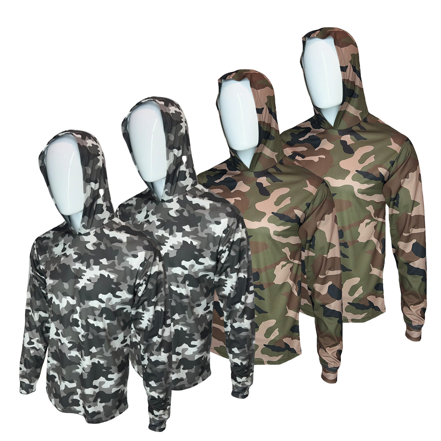 4 PACK – Hi Visibility ultra light weight Long sleeve hoodie / polyester birdeye
