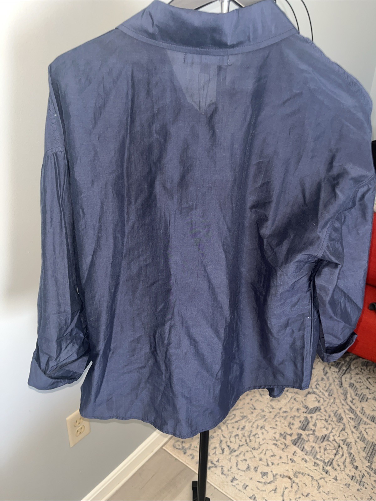 Dear John Denim Button-Up Collared Long Sleeve Blue Blouse Women’s S