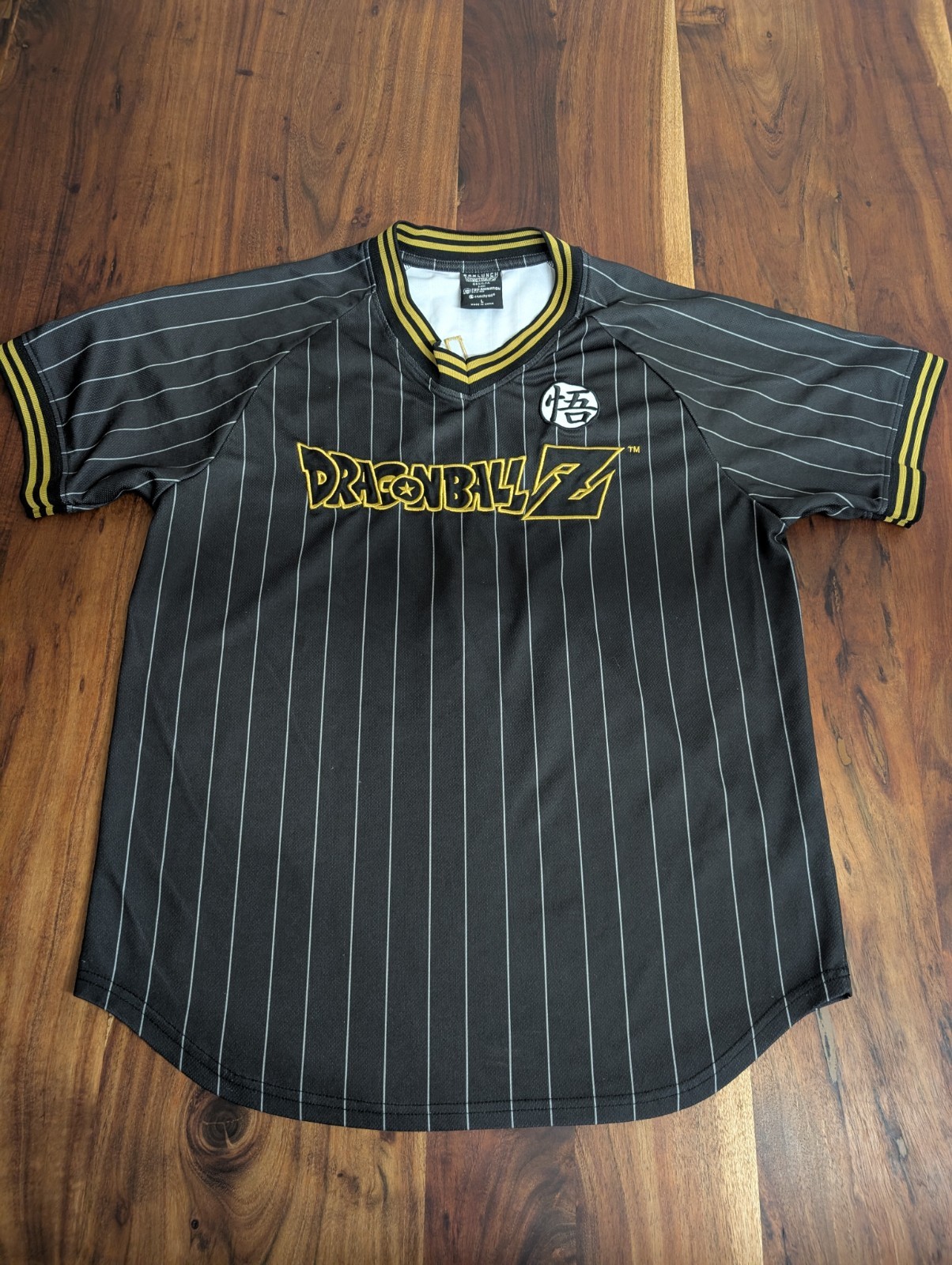 Dragon Ball Z Goku Baseball Jersey Large Black Pinstripe Crunchyroll Anime
