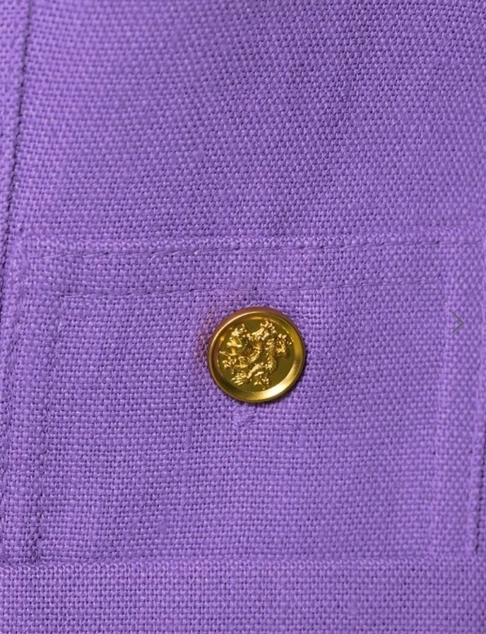 SMYTHE Duchess Linen Patch Pocket Blazer in Violet Like New Size US 4