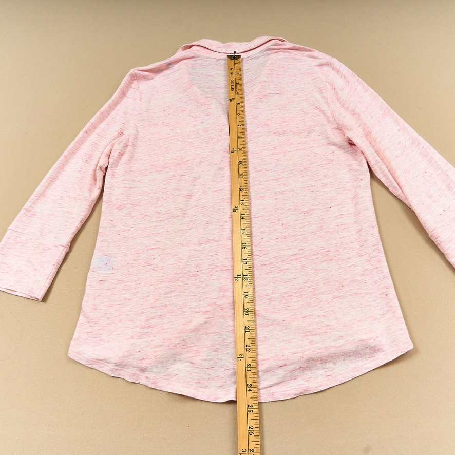 J McLaughlin Button Front Shirt Womens M Linen Spandex Knit Pink Collar