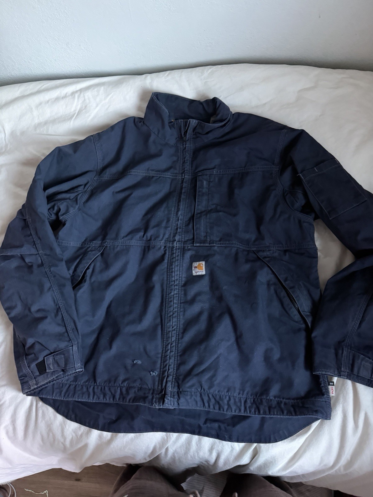 Carhartt Flame Resistant Full Swing Blue Men’s XL Cotton Work Jacket 2112