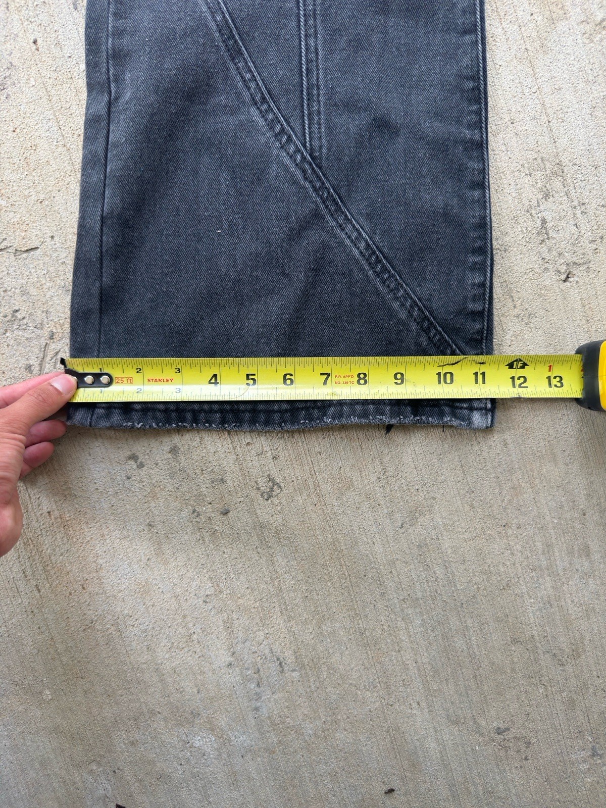 Elusive Men’s BlackCharcoal Denim 100% Cotton Wash Flared Jeans Corkscrew Stitch