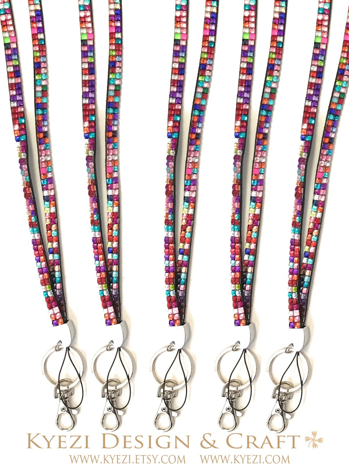 Bulk Wholesale 32″ Rhinestone Crystal Luxury Bling Bling Lanyard Cell Phone ID