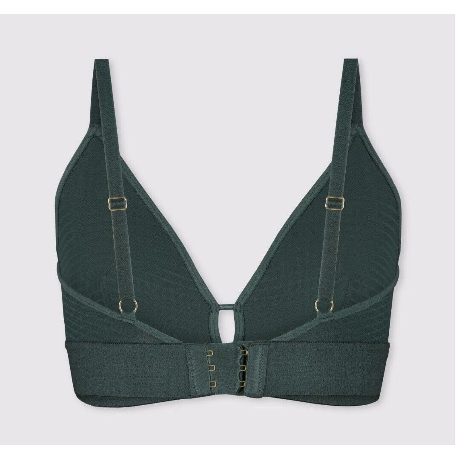 All.You.LIVELY The Busty Stripe Mesh Bralette In Emerald Size 1 32DD-34DD