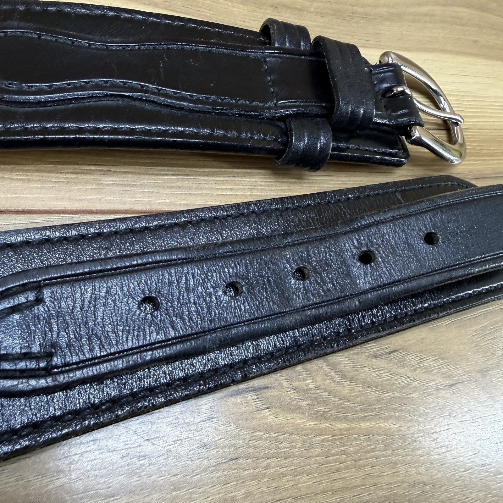 DON HUME Duty Belt 32 Black Leather 2.25 in Oklahoma USA Made