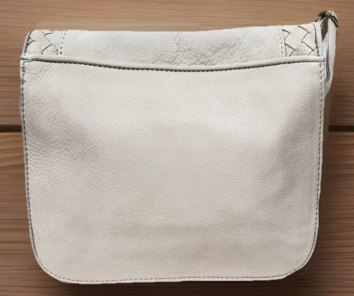 Elliot Lucca Rojo Flap Ivory Leather Crossbody Bag