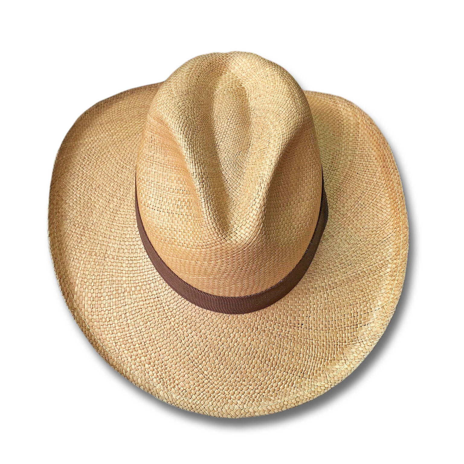 GENUINE PANAMA HAT COWBOY VAQUERO STYLE ECUADOR TOQUILLA STRAW LARGE BRIM