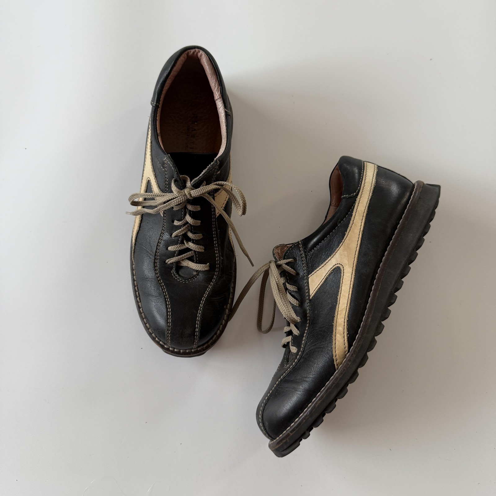 Tremont Sneaker Shoes Mens Size 7.5 Black Leather Lace Up Walking Casual 2559