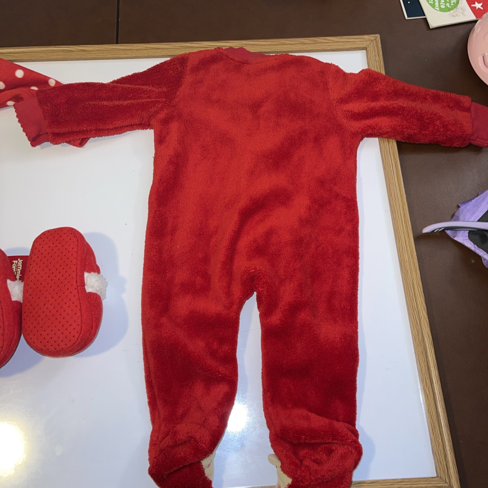 2 Baby Christmas Reindeer Outfits & Ho Ho (NWT Slippers)9-12 Months
