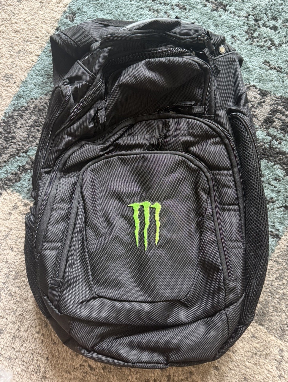 Official Monster Energy Laptop Backpack Tactical Black Green Embroidered Logo