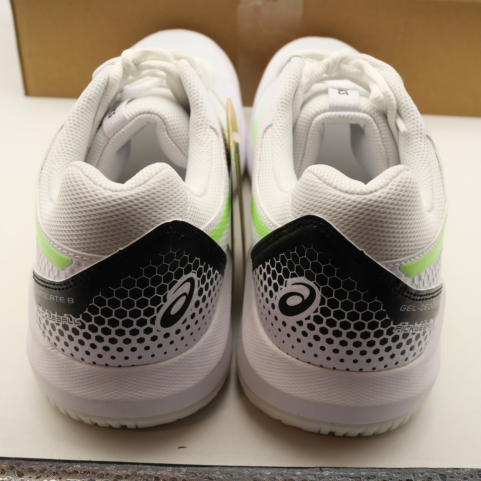 NEW ASICS Men’s 14 Gel-Dedicate 8 Shoes Sneakers White Lime Pickleball Tennis