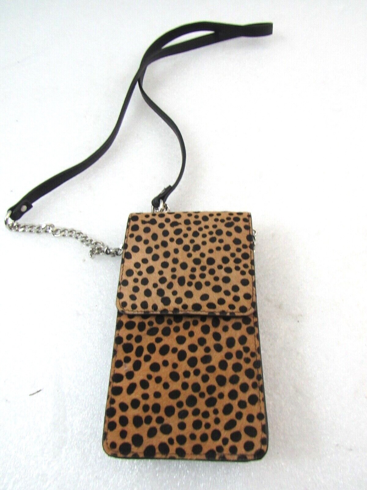 Leopard Phone ID Document Holder with chain Strap