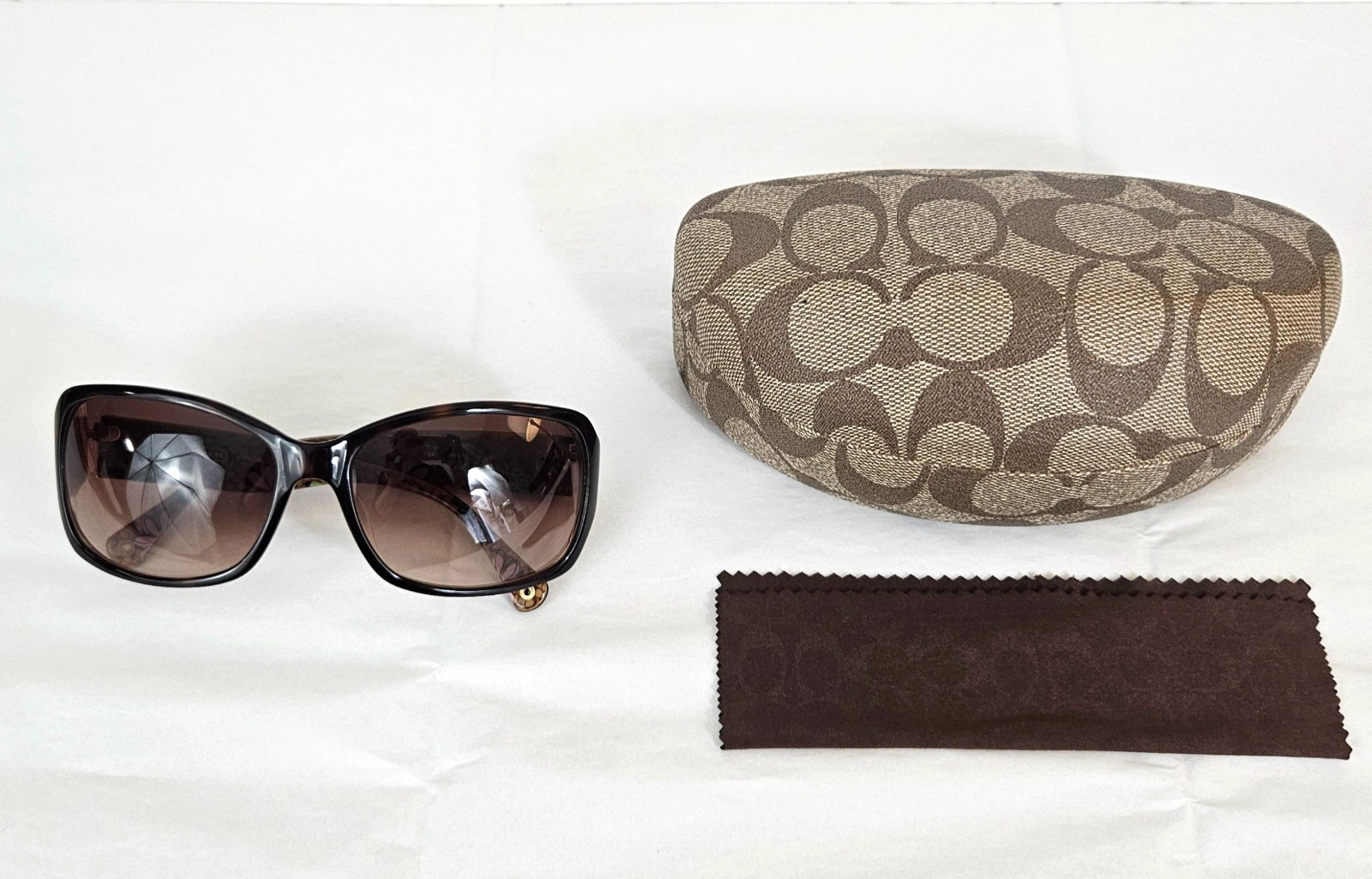 COACH Peony (S471) Tortoise Wrap Sunglasses 59-16-125mm With Case