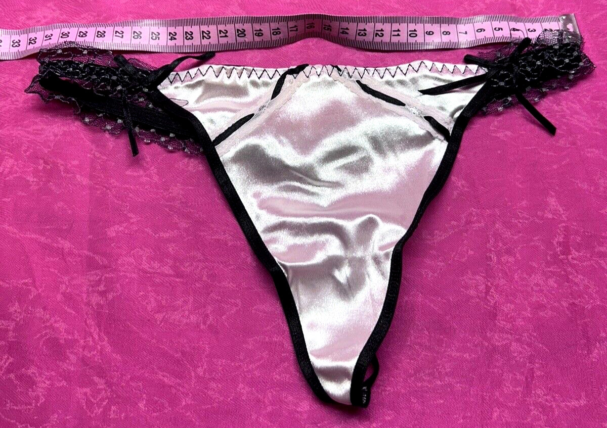 Vtg Victoria’s Secret Sz S Stain Pink Lace Panty Second Skin