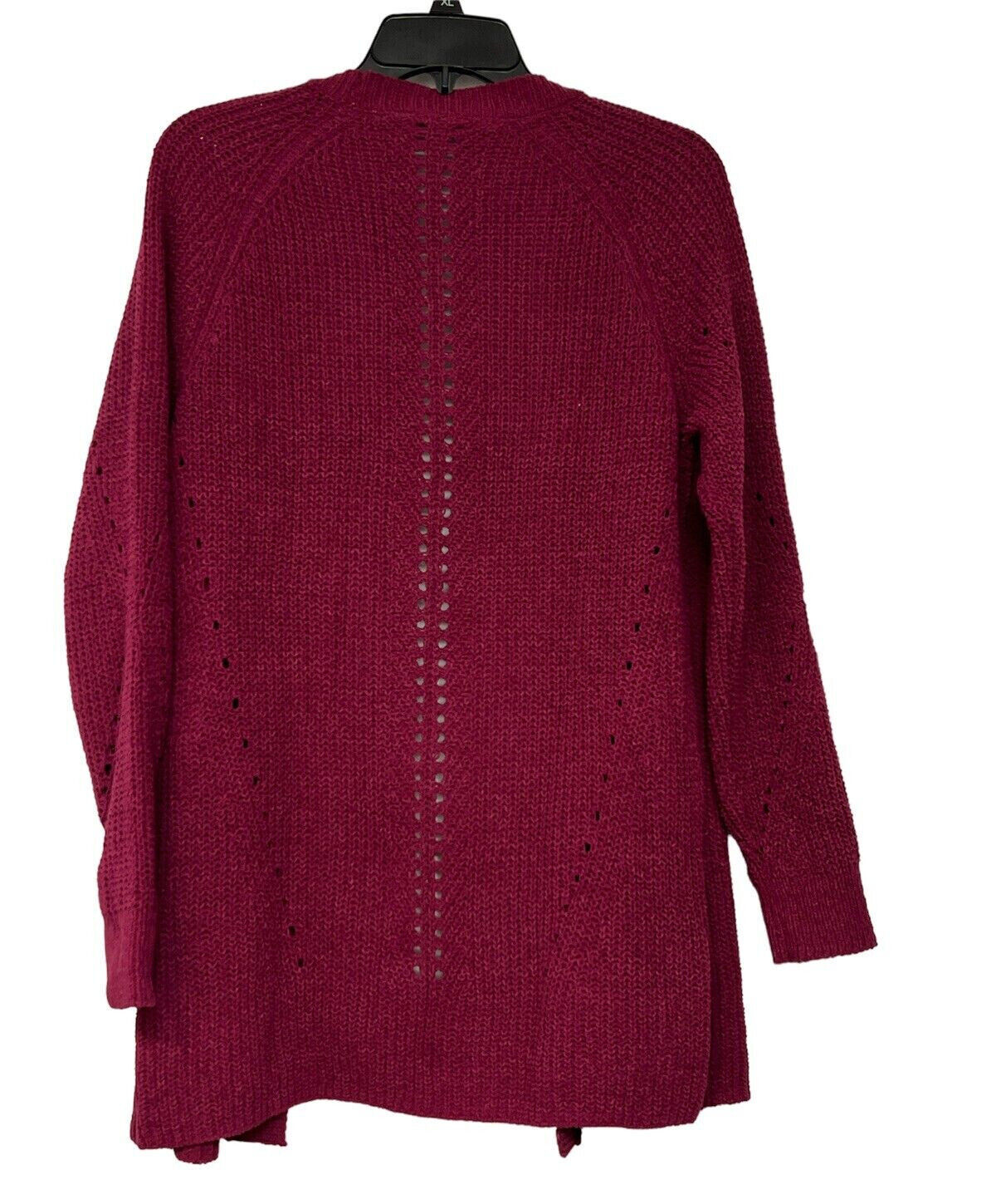 NWT Womens Members Mark Chenille Cardigan Dark Raspberry Size Medium