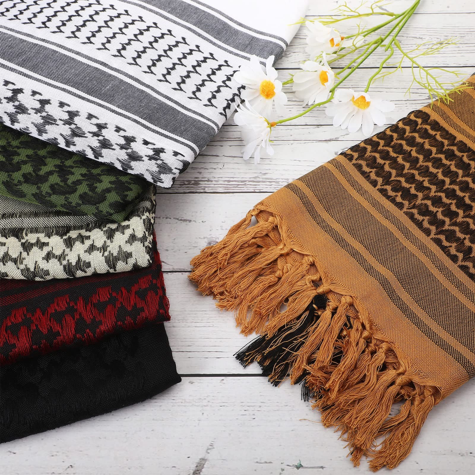 6 Pcs Military Shemagh Tactical Desert Scarf Shemagh Scarf Men Neck Head Wrap…