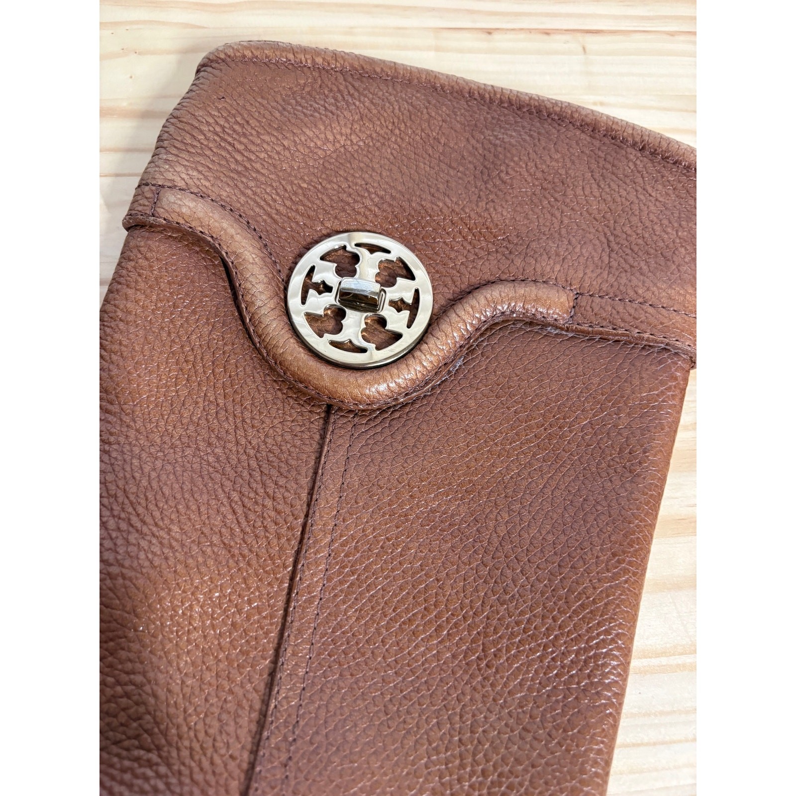 Tory Burch Size 7 Selma Riding Boots Brown Leather Knee High Zip Almond Toe