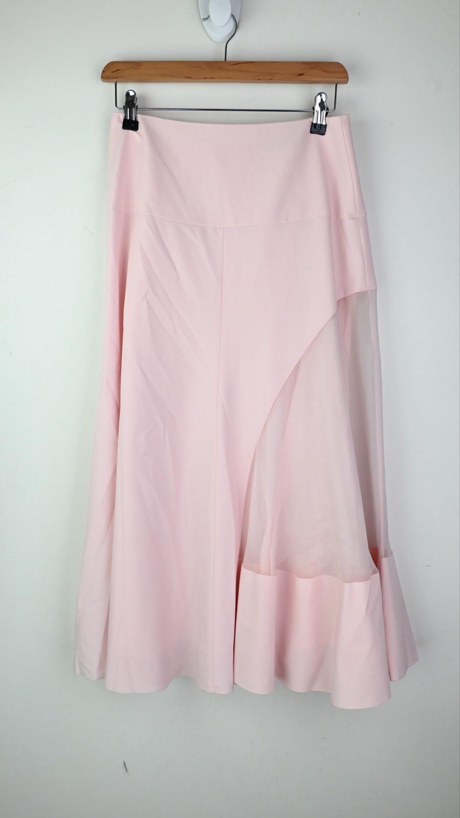 Sportmax defilé Italy midi skirt with mesh insert in blush size IT40/UK8