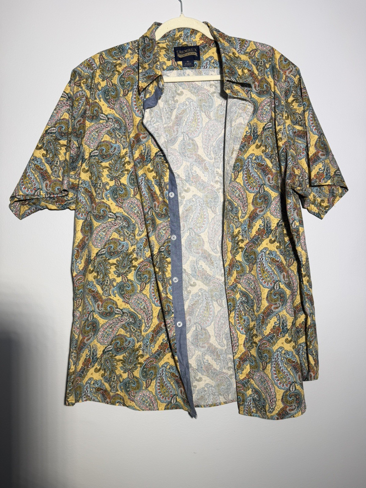 Cremieux Men Paisley Short Sleeve Button Up Shirt XL Maximalist Statement 70s