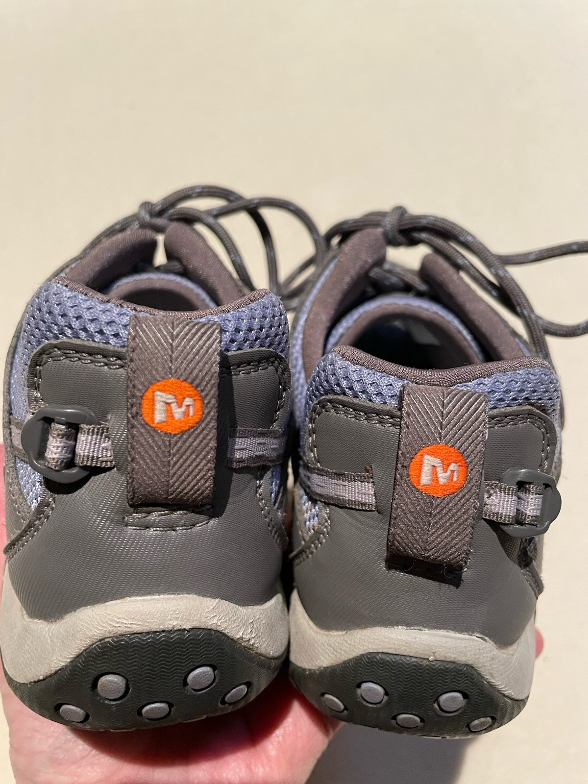 Merrill Hiking Shoes Mesh And Leather Blue/grey Size 7