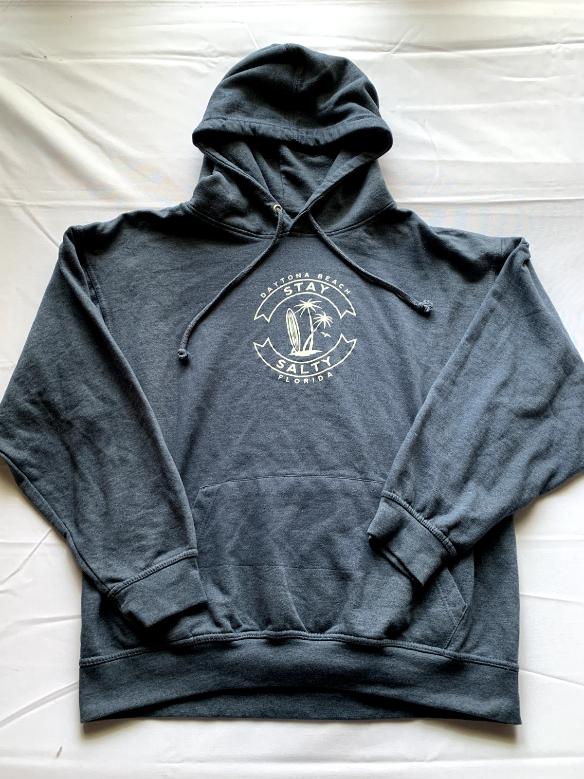 U S Apparel Blue Hoddie Mens Graphic Daytona Beach Size XL