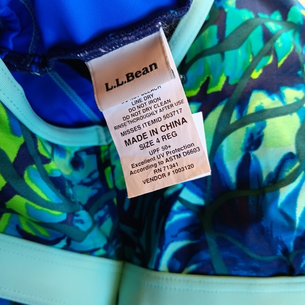 ll bean tankini swim top 4 floral tropical coastal mermaid beachy vacation