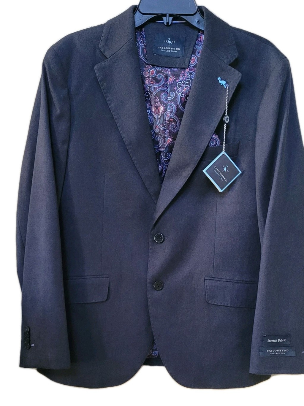 Tailorbyrd Lux Cashmere Touch Sportcoat, Tailorbyrd Blazer, 40S or 48L, Black,