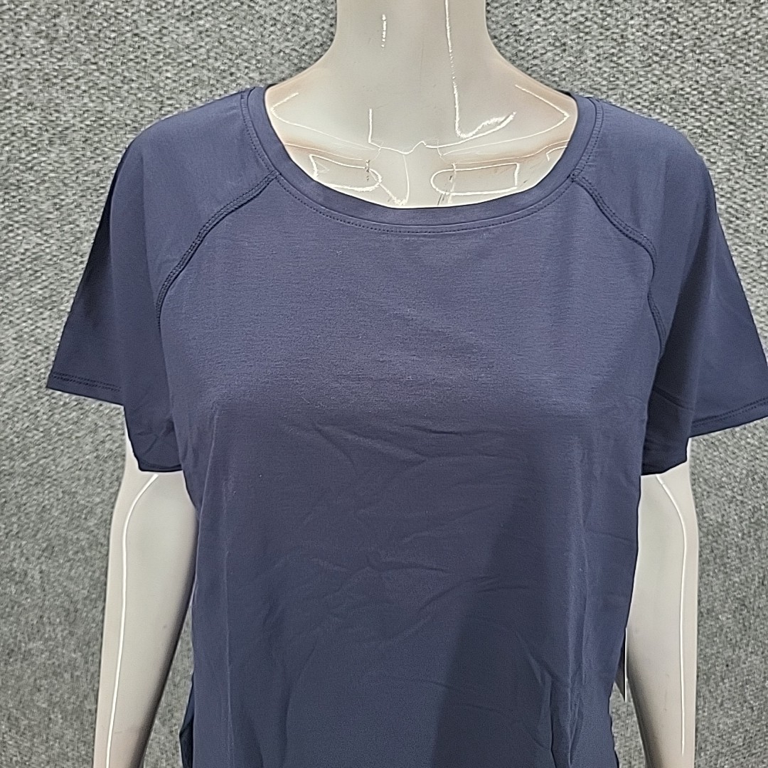 Isabella Womens Lightweight Combo Mesh Top X-Large Size Navy Modern Shirt