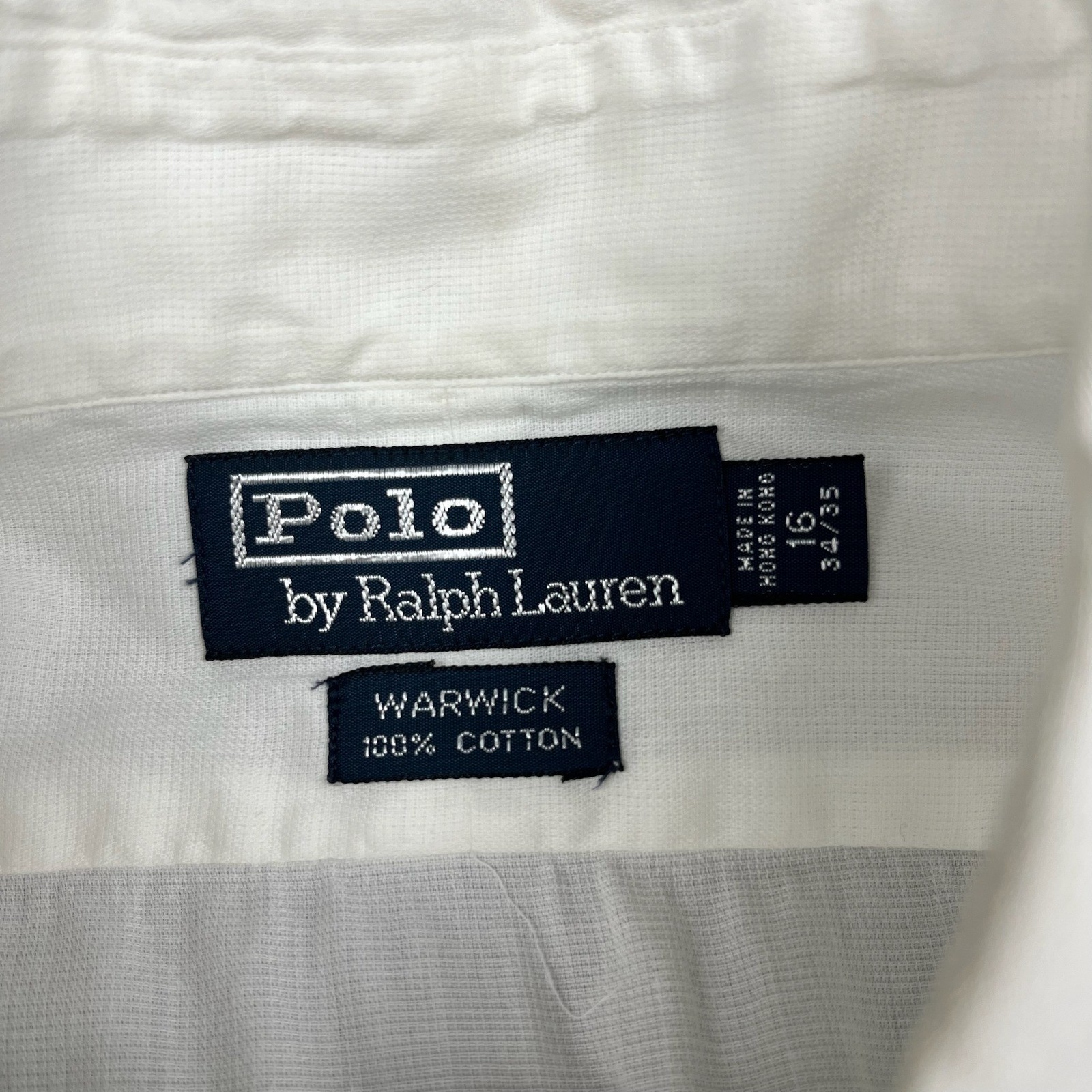 Polo by Ralph Lauren Oxford Warwick Shirt Mens 16 34/35 White 100% Cotton Preppy