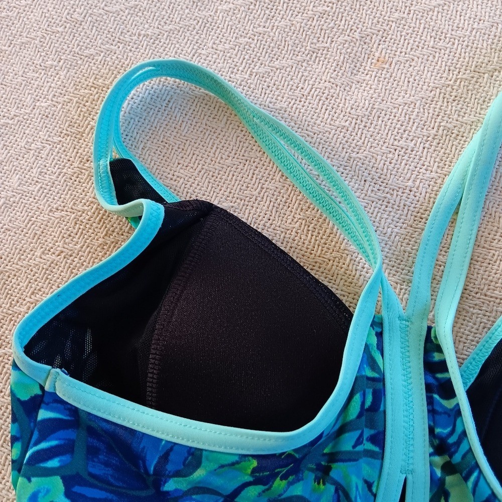 ll bean tankini swim top 4 floral tropical coastal mermaid beachy vacation