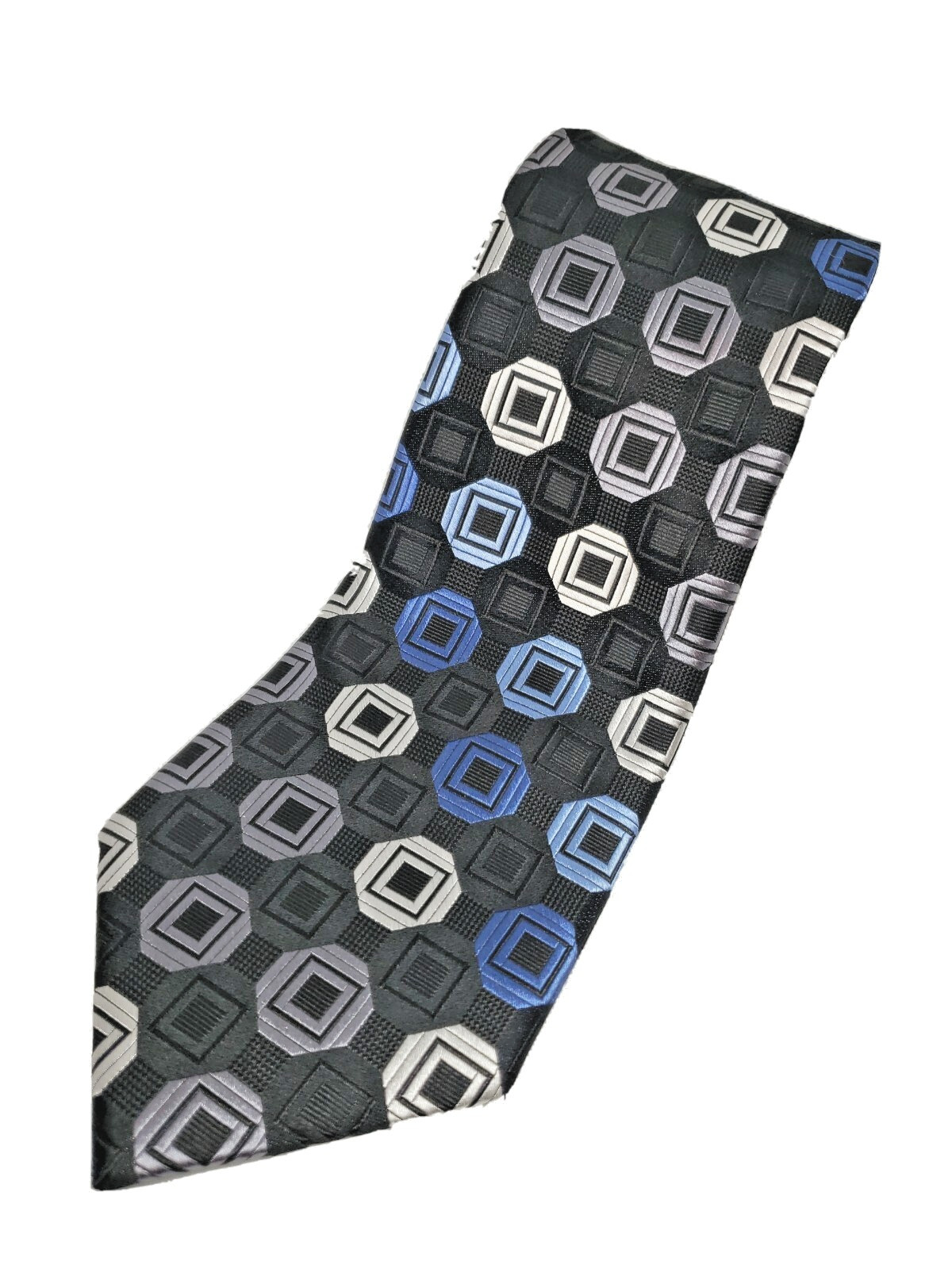 Michael Kors Silk Neck Tie Geometric Pattern Blue Black Classic 57″-60″ New Sexy