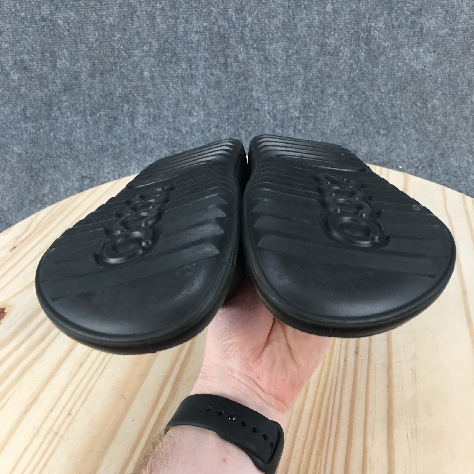 ECCO 2nd Cozmo Sandals Womens 40 Casual Slip On One Band Slide Black Leather
