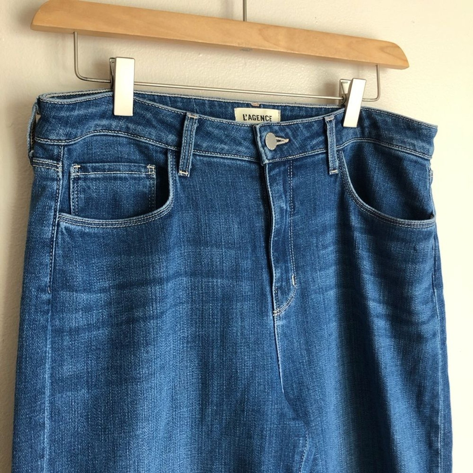 L’Agence Scottie Wide Leg High Rise Jean in Apollo Dark Wash size 30